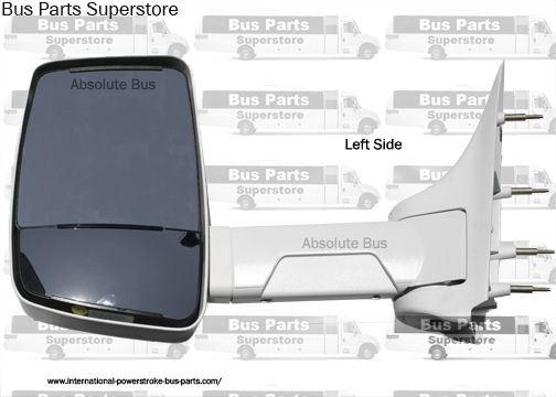 Velvac Bus & RV Side View Mirror Left Side Manual. Integrated Mirror Head. White. Shuttle Bus Mirror. 2003 and Up. Ford Econline.